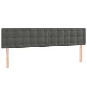 vidaXL Posteljno vzglavje temno siva 160x5x78/88 cm žamet