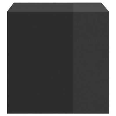 vidaXL Stenska omarica 2 kosa visok sijaj črna 37x37x37 cm iverna pl.