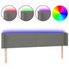 vidaXL LED posteljno vzglavje temno sivo 163x16x78/88 cm blago