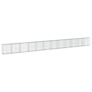 vidaXL Gabionska ko&scaron;ara s pokrovom 1200x50x100 cm pocinkano železo