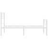 vidaXL Kovinski posteljni okvir z vzglavjem in vznožjem bel 100x200 cm