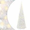 vidaXL Umetna novoletna jelka pop-up 100 LED diod bela 150 cm
