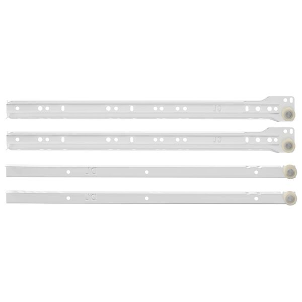 vidaXL Drsni mehanizem za predal 12 pcs Bela 400 mm Jeklo