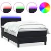 vidaXL Box spring postelja z vzmetnico LED črna 100x210 cm Velvet
