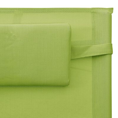 vidaXL Ležalnik iz tekstila zelene in sive barve