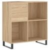 vidaXL Omarica za gramofonske plo&scaron;če hrast sonoma 84,5x38x89 cm les