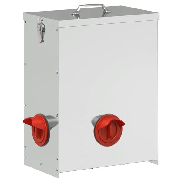 vidaXL Hranilnik za pi&scaron;čance 2 pcs srebrna 32,5 x 20,5 x 43 cm