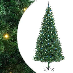 vidaXL Umestno božično drevo Zelena 300 cm PVC, kovina in plastika