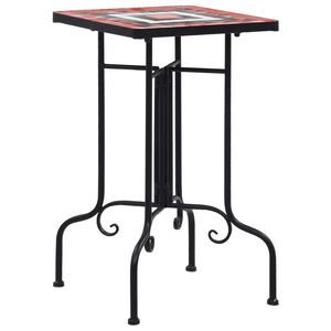 vidaXL Stranska mizica z mozaikom terakota in bela keramika