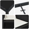 vidaXL Komplet za jedilnico v vrtu z blazino 5 pcs Črna poli ratan