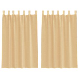 vidaXL Voile zavese z zankami 2 kosa Sand 140x175 cm