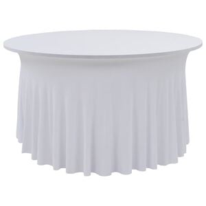 vidaXL Raztegljiva pregrinjala za mizo s krilom 2 kosa 120x74 cm bela