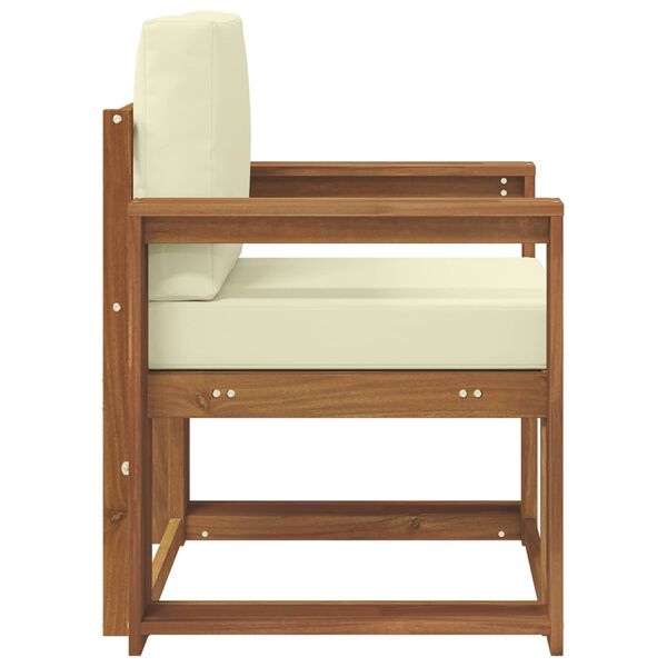 vidaXL Zunanji kavč Masivno akacijevo les in poliester Naravna