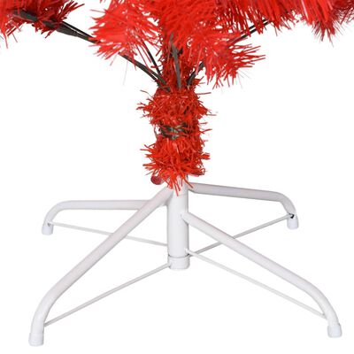 vidaXL Umetna novoletna jelka s stojalom rdeča 180 cm PVC