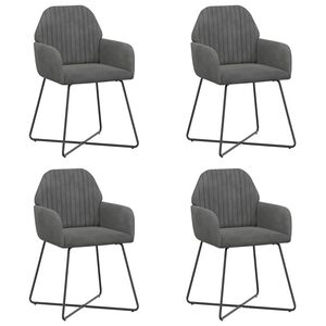 vidaXL Jedilni stoli 4 kos Žamet Temno siva 55 x 50 x 84 cm