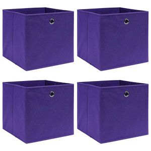vidaXL &Scaron;katle 4 kosi netkano blago 28x28x28 cm vijolične