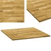 vidaXL Povr&scaron;ina za mizo trden hrastov les kvadratna 23 mm 80x80 cm