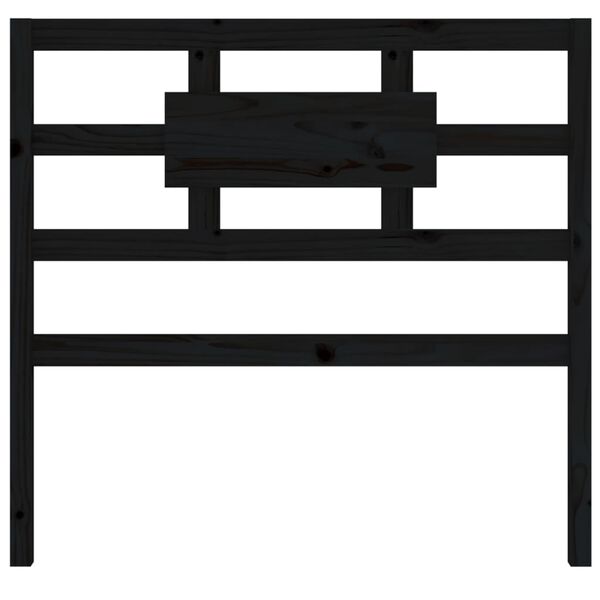 vidaXL Posteljno vzglavje črno 95,5x4x100 cm trdna borovina