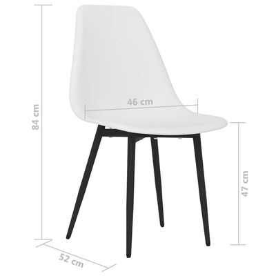 vidaXL Jedilni stoli 6 kosov bele barve PP