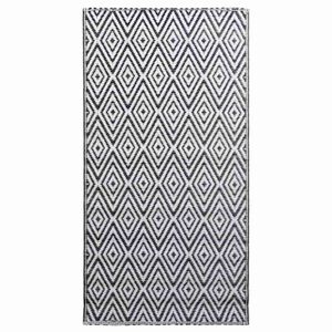 vidaXL Zunanja preproga ARAKIL bela in črna 120x180 cm PP