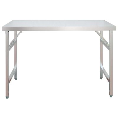 vidaXL Kuhinjska delovna miza s polico 120x60x145 cm nerjaveče jeklo