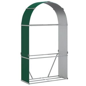 vidaXL Nosilec za polena zelen 120x45x210 cm pocinkano jeklo