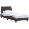 vidaXL Posteljni okvir brez vzmetnice temno rjav 90x190 cm blago