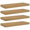 vidaXL Stenska polica 4 kos Rjava 60 x 23,5 x 3,8 cm Inženirski les