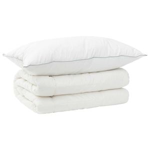 vidaXL Set odeje in blazine 2 kos 135x200 cm Zima 450 GSM Volna Bela