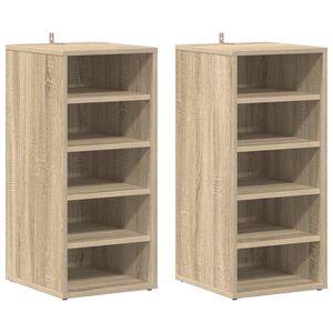 vidaXL Omarica za čevlje 2 kosa sonoma hrast 31,5x35x70 cm iverna pl.