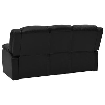 vidaXL Komplet kavčev 3-delni črno umetno usnje