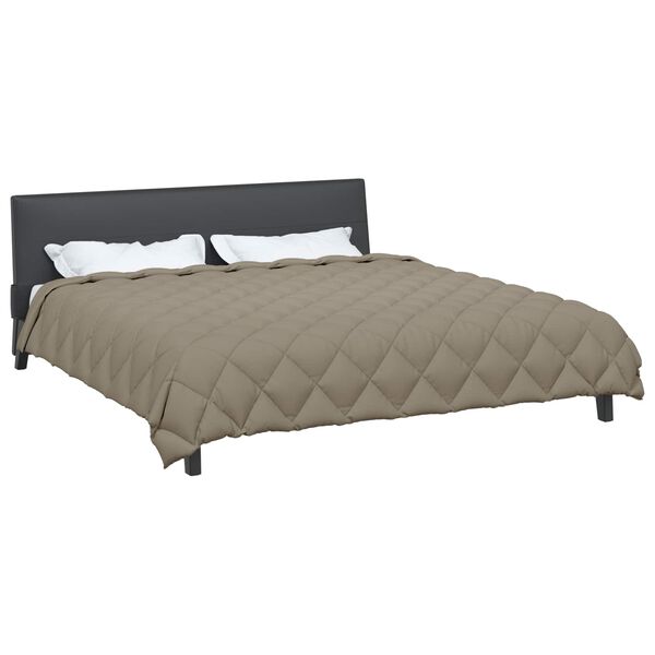 vidaXL Zimska posteljnina Svetlo siva 220 x 260 cm Mikrovlakna