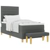 vidaXL Postelja z vzmetnico z vzglavjem Temno siva 200 x 90 cm blago