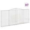vidaXL Obokane gabion ko&scaron;are 7 kosov 400x30x180/200cm pocinkano železo