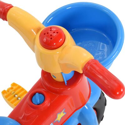 vidaXL Tricikel za otroke z ročajem za starše večbarven