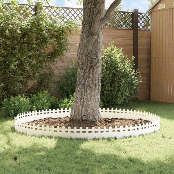 vidaXL Robniki za trato 10 pcs Bela 103 x 0,05 x 22 cm Jeklo