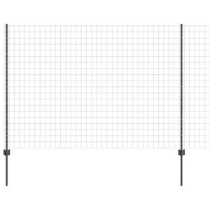 vidaXL Evropska ograja z drogom 10 x 1,6 m Jeklo s PVC premazom Siva