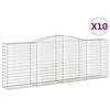 vidaXL Obokane gabion ko&scaron;are 10kosov 400x50x140/160cm pocinkano železo