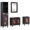 vidaXL Komplet omaric za kopalnico s predalom 4 pcs Masiven les manga