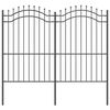 vidaXL Vrtna ograja Siva 240 x 215 cm Jeklo s pra&scaron;nim premazom