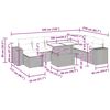 vidaXL Vrtna sedežna garnitura z blazinami 9-delna črn ratan/akacija