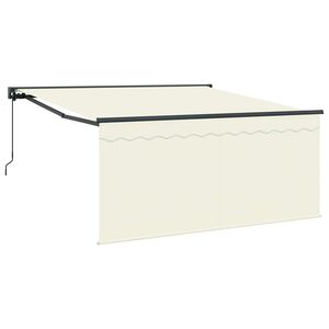 vidaXL Vlečna tenda krema 350 x 250 cm Poliester in aluminij
