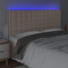 vidaXL LED posteljno vzglavje kapučino 180x5x118/128 cm umetno usnje