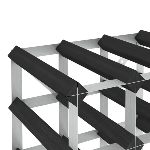 vidaXL Stojalo za vino za 20 steklenic črno trdna borovina