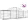 vidaXL Obokana gabionska ko&scaron;ara 3 kosi 200x50x60/80cm pocinkano železo