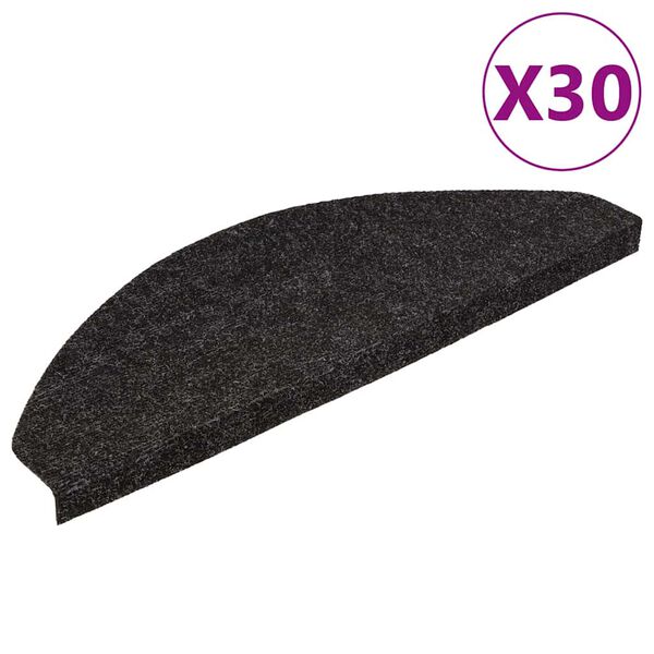 vidaXL Samolepilne preproge za stopnice 30 kos antracit 65x22,5x3,5 cm
