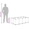 vidaXL Ograda za male živali črna 144x74x46,5 cm PP in jeklo