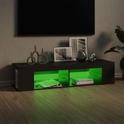 vidaXL TV omarica z LED lučkami siva 135x39x30 cm