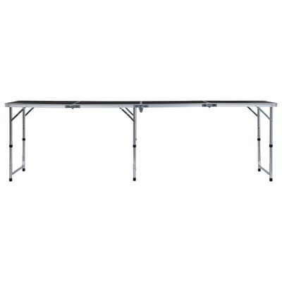 vidaXL Zložljiva miza za kampiranje siva iz aluminija 240x60 cm
