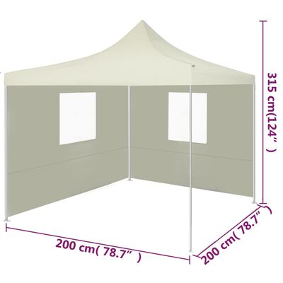 vidaXL Profesionalen zložljiv vrtni šotor z 2 stranicama 2x2 m krem